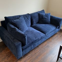 Wear Elm Blue Velvet Couch
