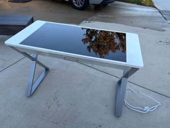 Modern White and Black Desk with Drawer