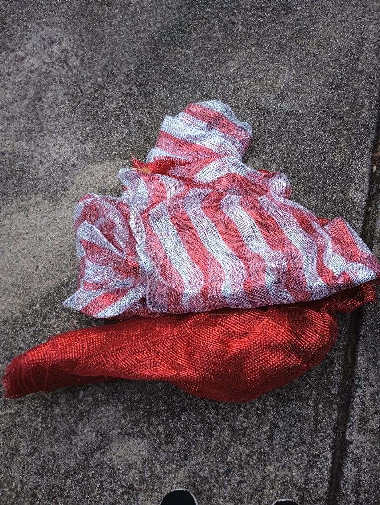 Tulle Red , Red And White For Wreaths etc.