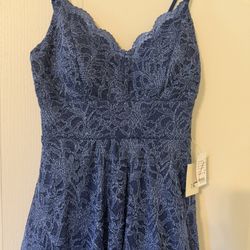 New  Navy Blue And Silver Dress 