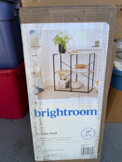 Brand New NIB Brightroom 4-Cube Shelf (Black & Natural Wood Finish)