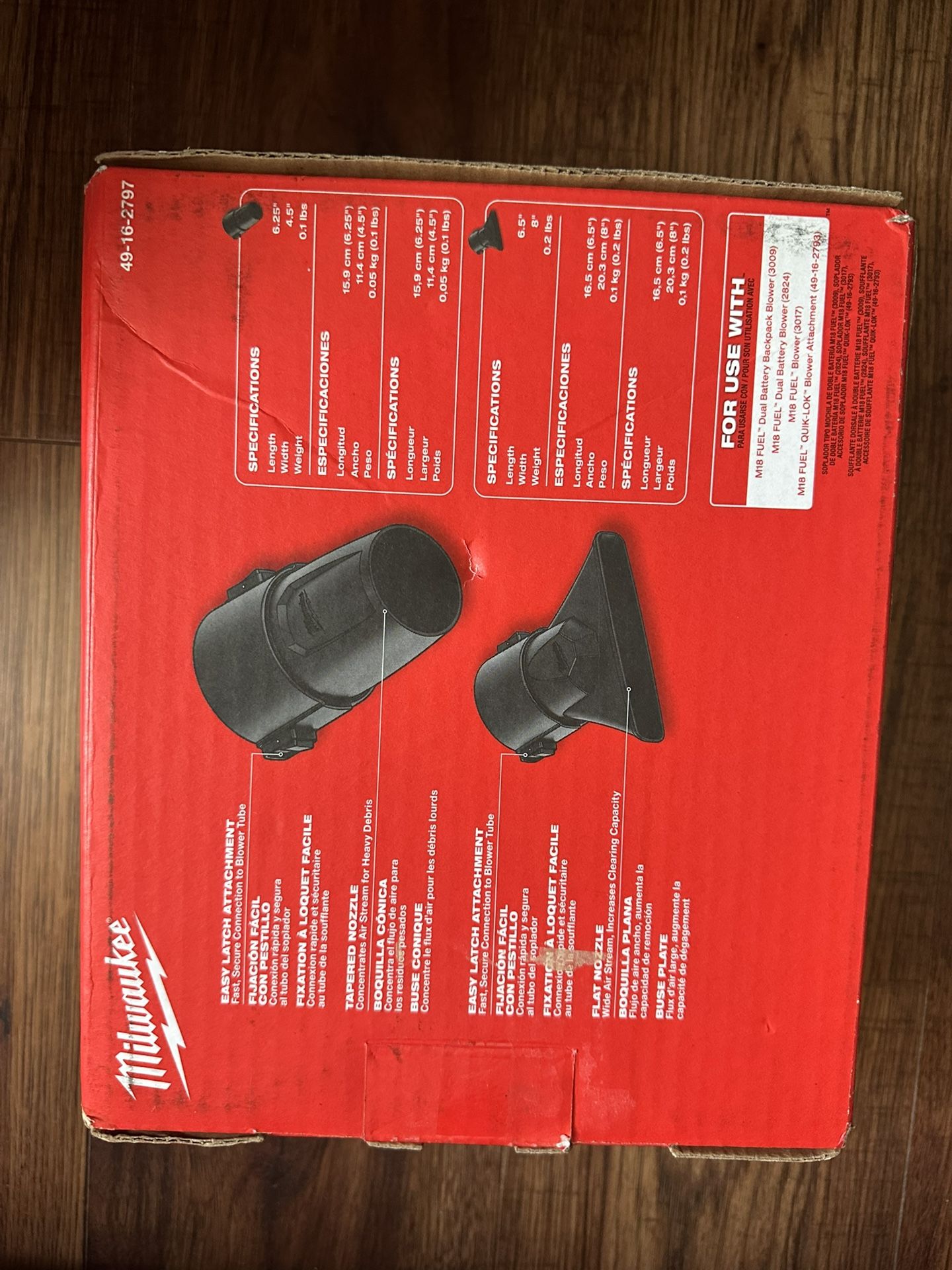 Milwaukee M18 Blower Tapered and Flat Nozzle Attachment Kit