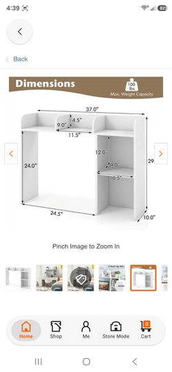 Costway 29 in. Tall Engineered Wood White Desk Bookshelf Desktop Storage Organizer Display Shelf Rack Dorm Office Bookcase