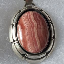 Pendant-Large Oval Pendant-Vintage Silver