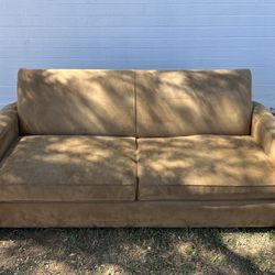 Crate & Barrel Brown Microfiber Sofa