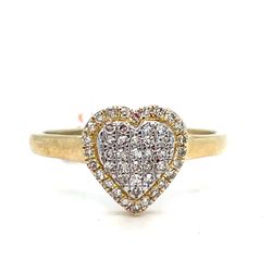 10Kt Yellow Gold Diamond Heart Ring 1.50g .25CTW Size 7 202026/3