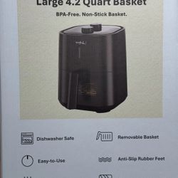 Kitchen Ace 4.2 Quart Air Fryer.  Black