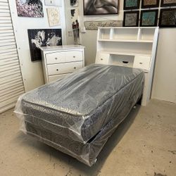 Twin Bed With Mattress And Dresser 