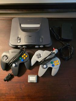 Nintendo 64 N64 Video Game Console w/ 2 Controllers, All Cords, Memory Card