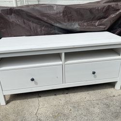 White 2-Drawer Entertainment Center