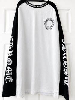 Chrome Hearts Horseshoe Neck Logo 3/4 Shirt 'Black/White'