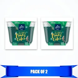 Glade Candle Twinkling Pine Cedar, Fragrance Candle Infused 3 Count - Lot of 2