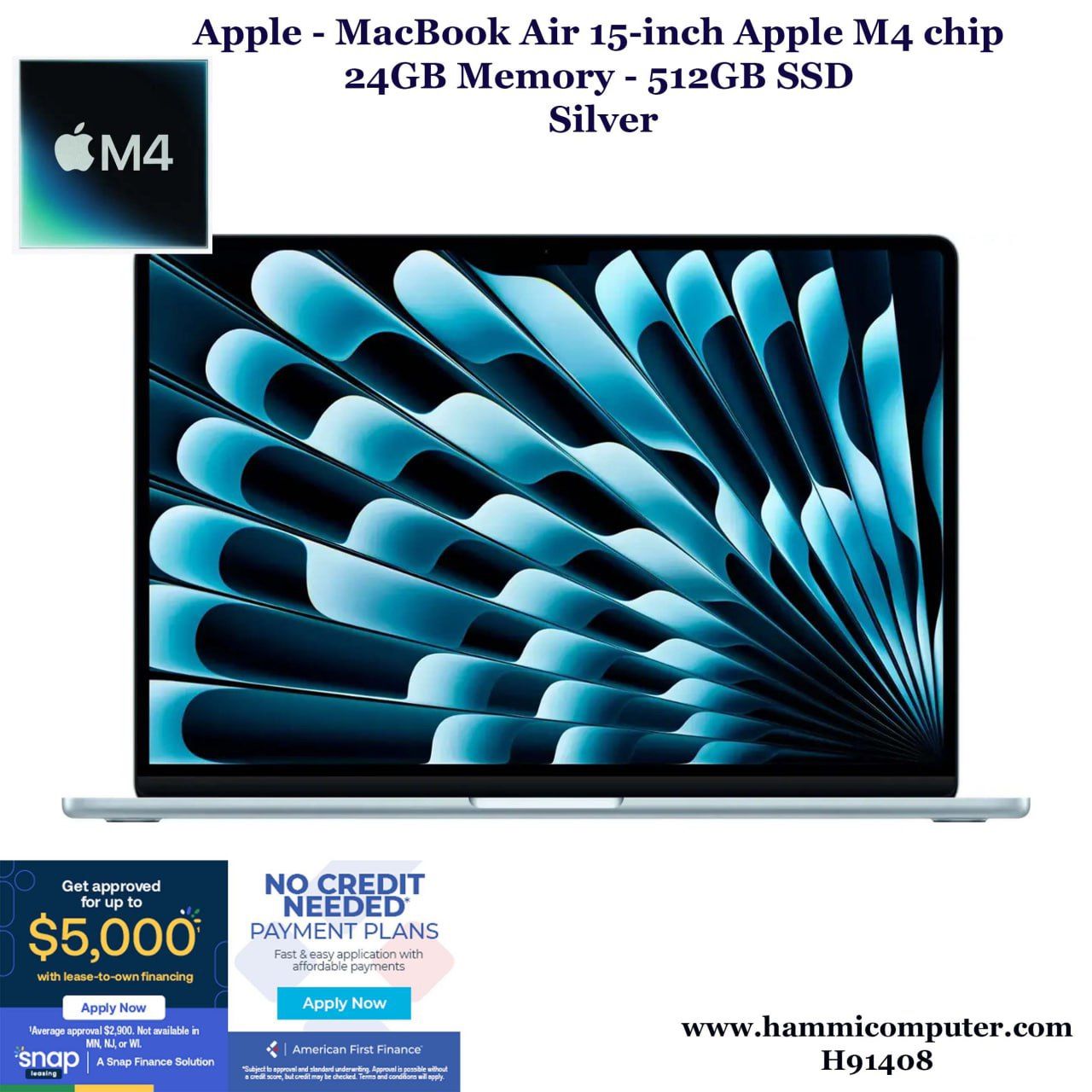MacBook Air (15-inch, M4, 2025) 10C\ 10C\ 24GB, 512GB "H91408