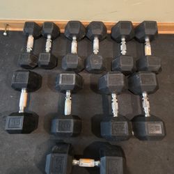 Rubber Hex Dumbbells $1 Per Lb