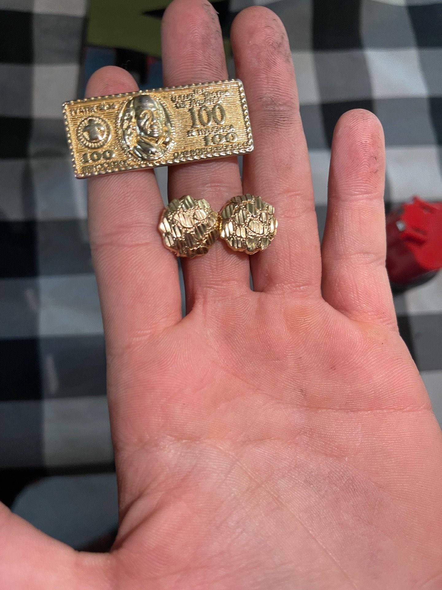 10KT nugget earrings/