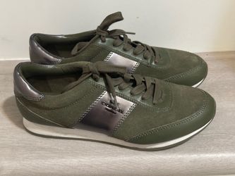 Coach Olive Green Suede Sneakers