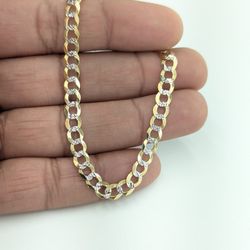 10kt Real Gold Solid Cuban Curb Diamond Cut Bracelet 5.7mm 7.5 Inches 