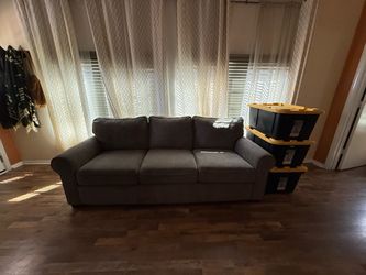 Gray 3-Seater Sofa – 90” Long, Comfortable & Sturdy