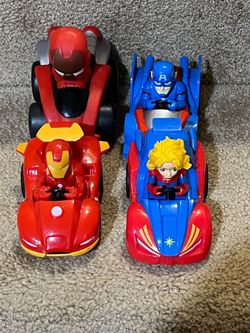 Marvel Avengers Race Cars vehicles Captain America Ms Marvel Ironman lot of 4