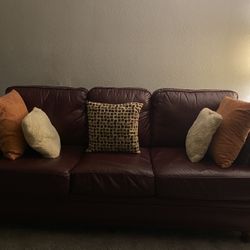 Beautiful burgundy  Couch And Chair Set