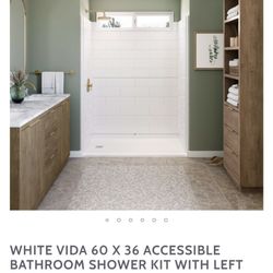 White Vida 60 X 36 Shower Kit 