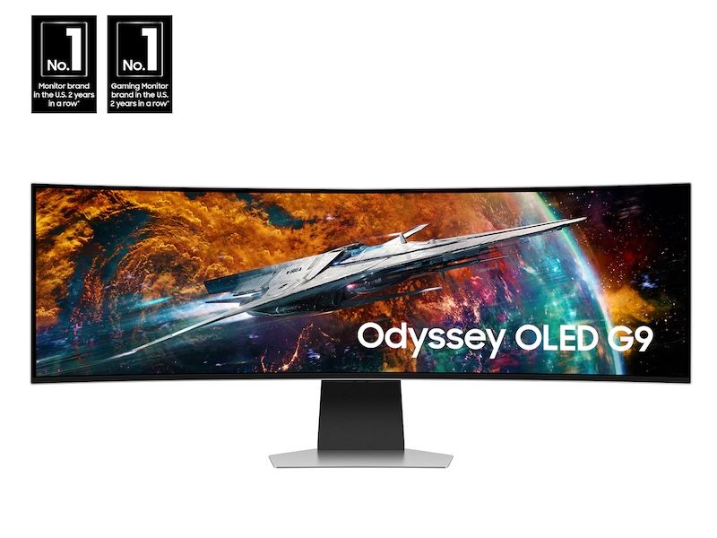 Samsung 49" Odyssey OLED G9 (G95SC) Series Curved Smart Gaming Monitor w QD-OLED, 240Hz, 0.03ms, AMD Freestyle Premium Pro, G-Sync Compatible, Dual QH