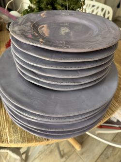 Pier 1 Organic Viola Dinner Plates Salad Plates