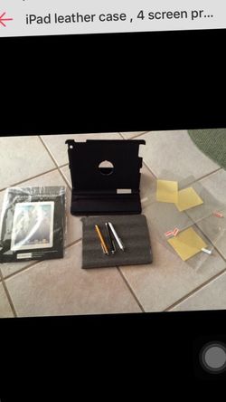 Leather tablet case , 4 screen protector , 3 stylus pen