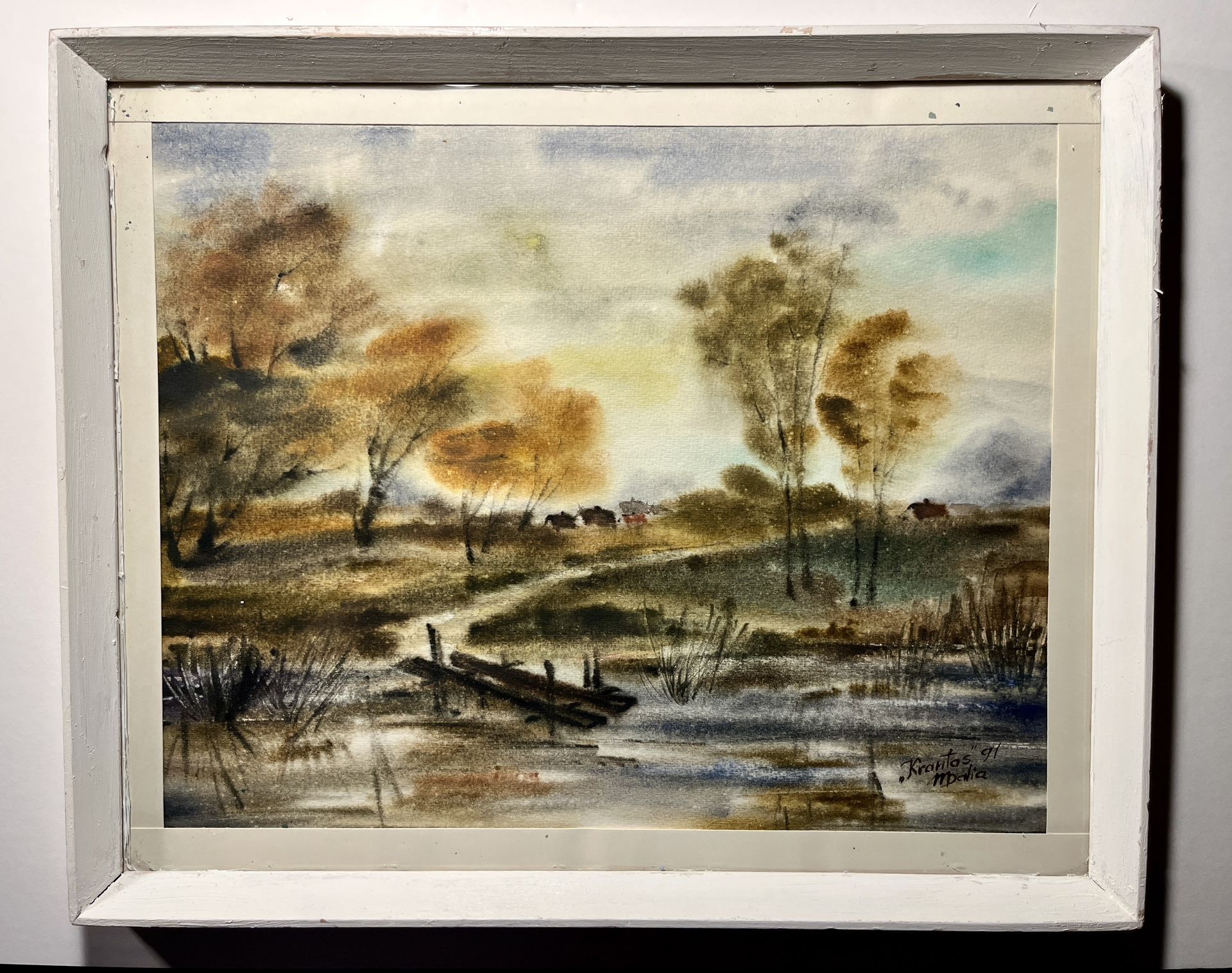1991 Original Watercolor Painting by Lithuanian Artist Dalia Makarovienė