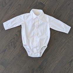MOMOLAND Infant Baby Boys Woven Button Up Bodysuit Shirt, 3-6 Months