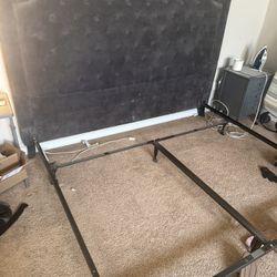 Cal King Size Frame And Mattress (Used)