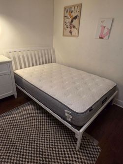 White Full Size Platform Bed Frame (Room and Board)