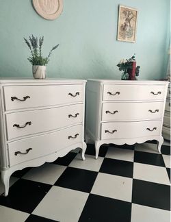 Large 2 dresser nightstands pair