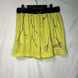 Diet Starts Monday Lighting Mesh Shorts Mens Large Yellow