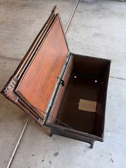 Dark Brown Rattan Storage Chest – 40” x 20” x 20”