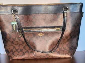 Authentic Coach Tyler Tote Signature Canvas Brown/Black
