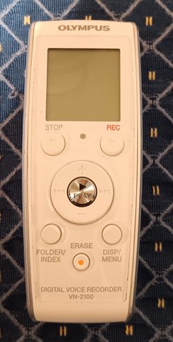 Olympus VN-2100 Digital Voice Recorder White - TESTED WORKING