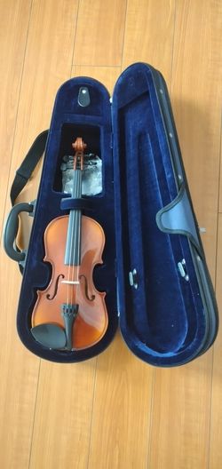 NEVER USED Junior Size Sz VIOLIN + Carrying CASE + EXTRA Strings INCLUDED 