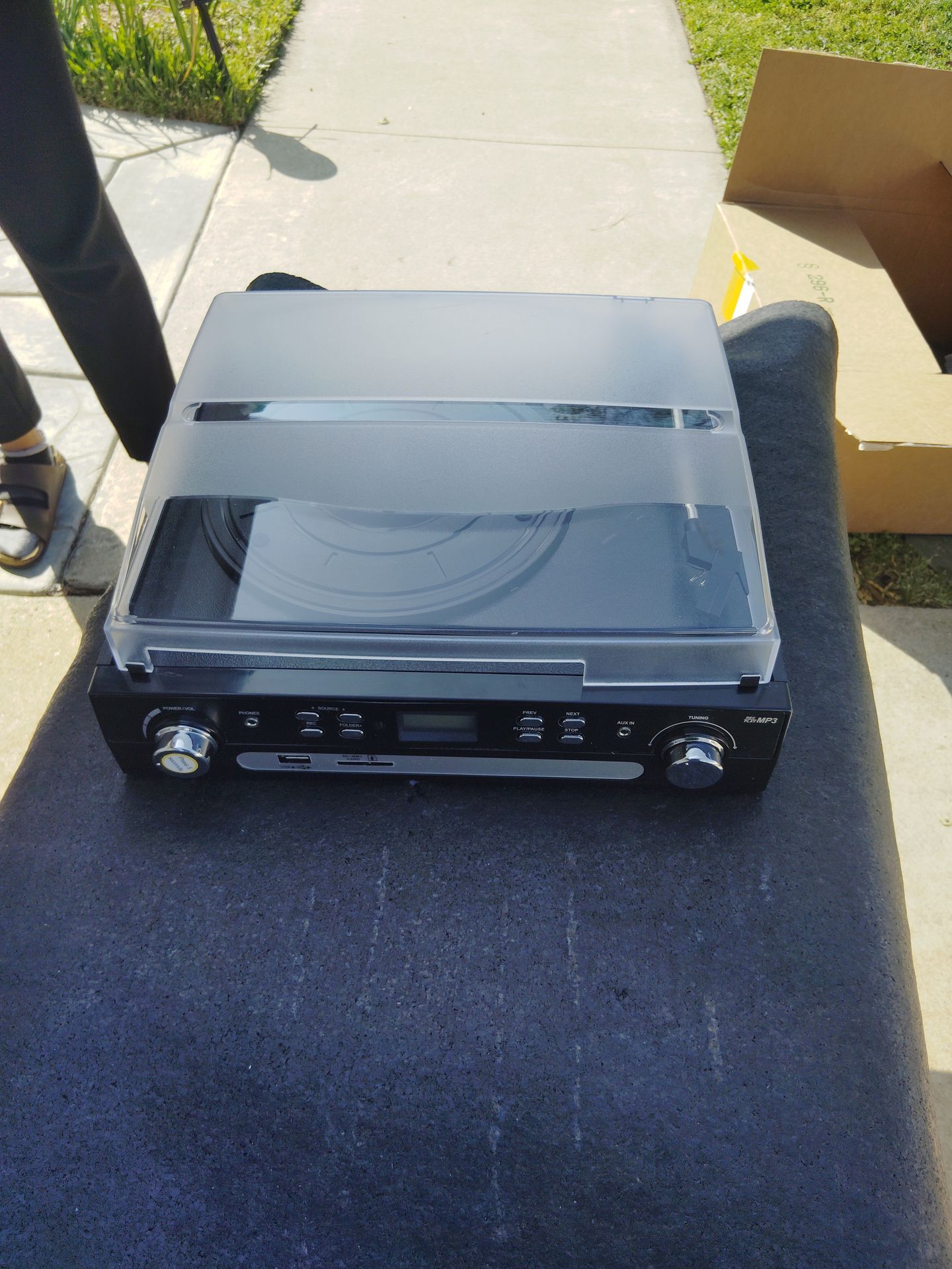 Bluetooth record player with stereo speakers