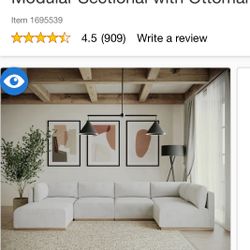 Henredon Murphy Fabric Modular Sectional with Ottoman