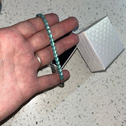 Natural Emerald Tennis 7.5in Bracelet 925 Sterling Silver 