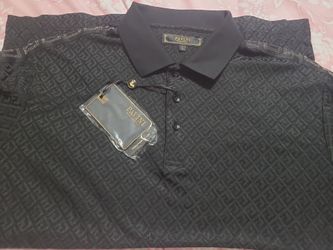 Pavini Men's Black Polo Shirt Size L