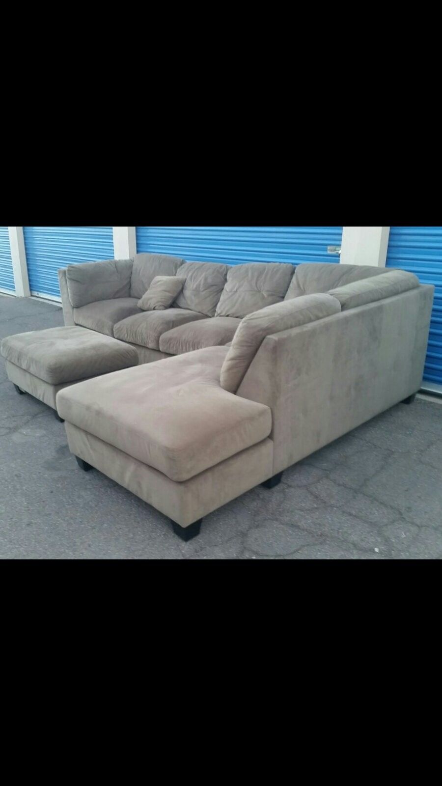 Comfortable sectional couch with ottoman,
