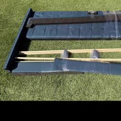 King Tufted Wingback Upholstered Panel Bed Frame