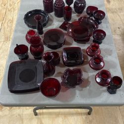 Vintage Anchor Hocking Fire-King Royal Ruby Red Glass Collection – Charm Saucers & More