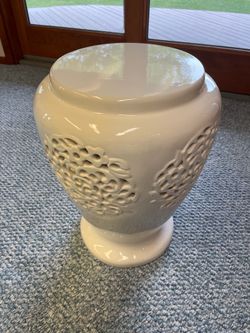 White Glazed Garden Decorative Stool