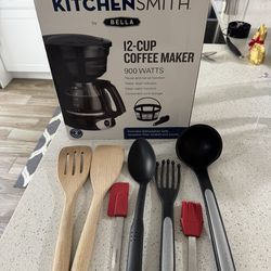 Coffee maker and Calphalon kitchen tools