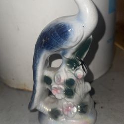 Vintage Porcelain Peacock Made In Brazil 