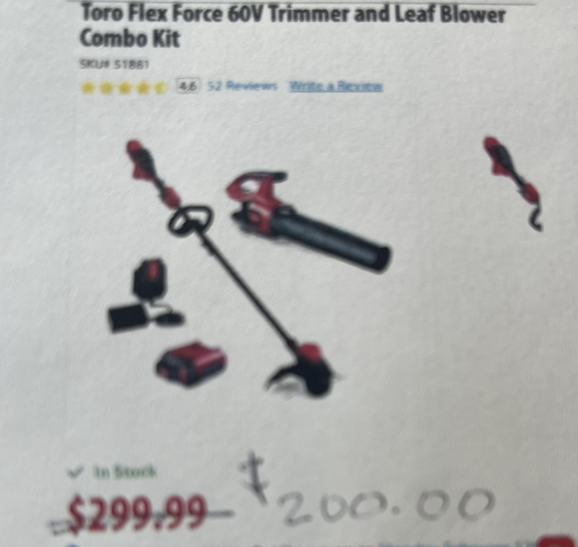 Toro Flex Force, 60 V Max Cordless Battery, Trimmer And Leaf Blower