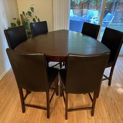 Counter Height Dining Table & 6 Chairs